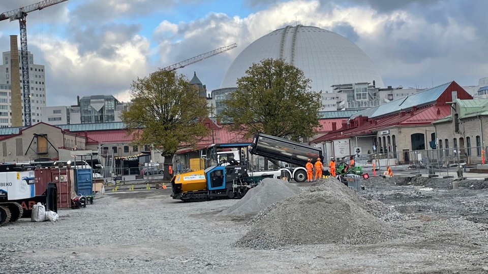Byggandet av Fållan park pågår, oktober 2025
