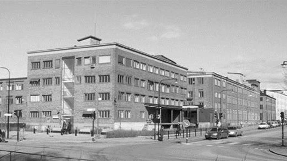 Historisk bild över ett kvarter i området, fotografi.