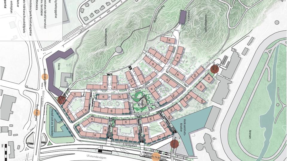 Illustrationsplan över området.