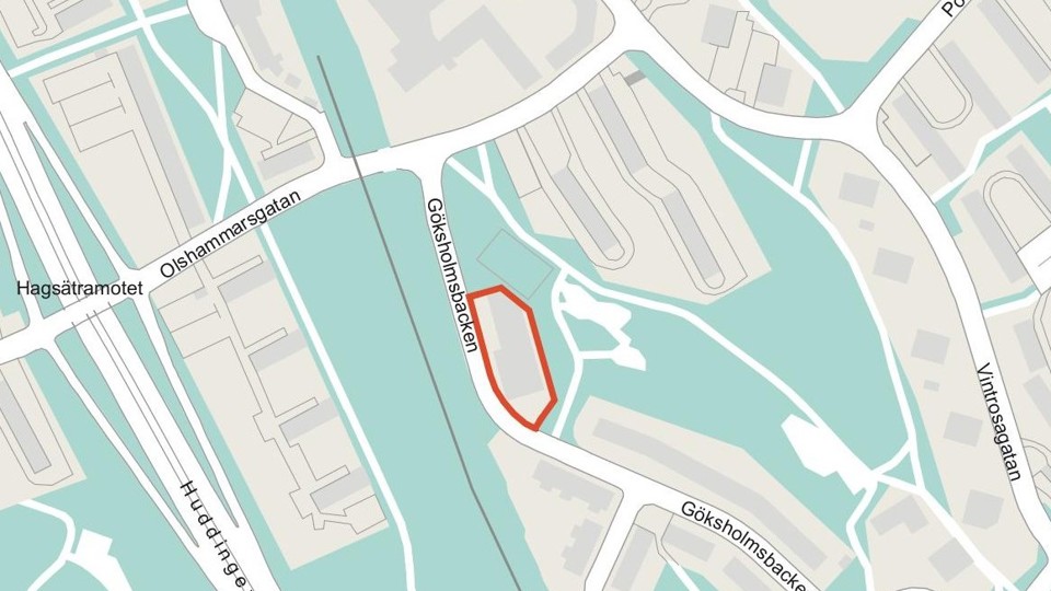 Planområde markerat i rosa.