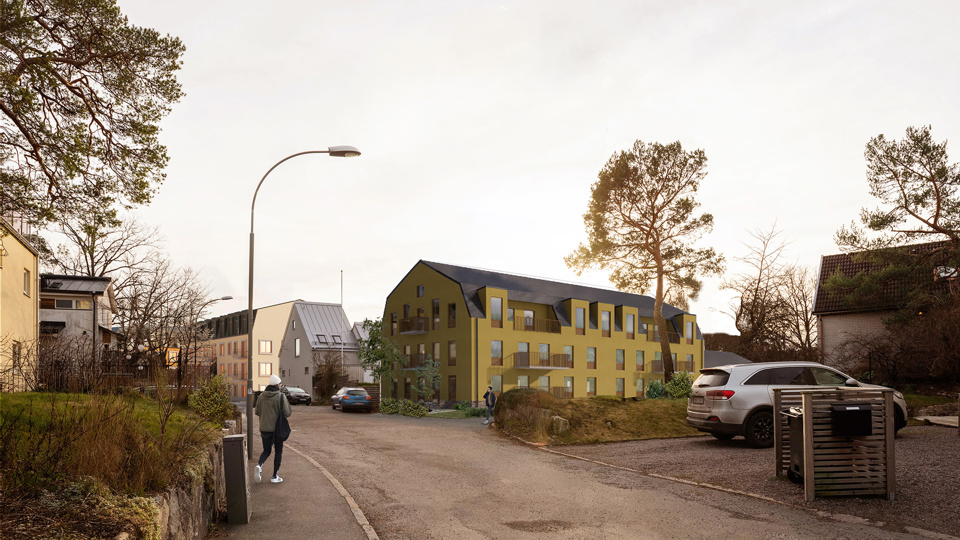 Föreslaget syns i mitten av bilden, illustration inmonterad i foto.