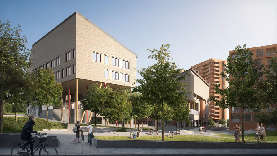 Levande bostadsområde, illustration.