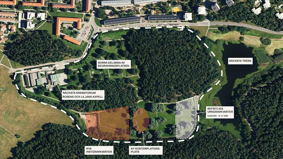 Orienteringskarta där det framgår var i området de nya delarna ska vara. 