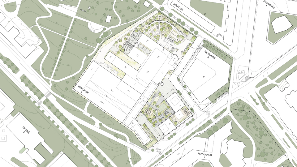 Översikt över området med planområde, illustration.