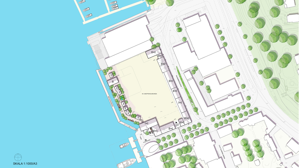 Illustrationsplan över området sett ovanifrån.