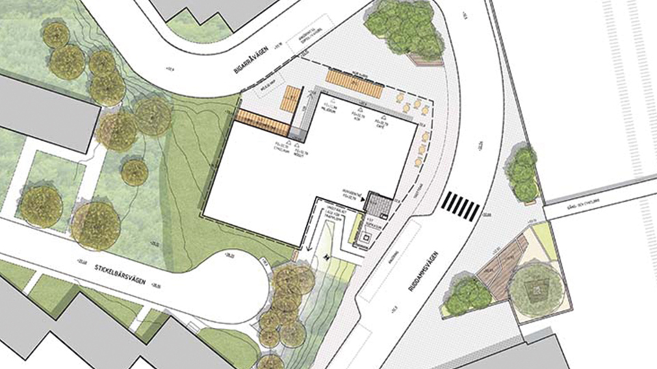 Illustration av karta över placering av det nya huset.