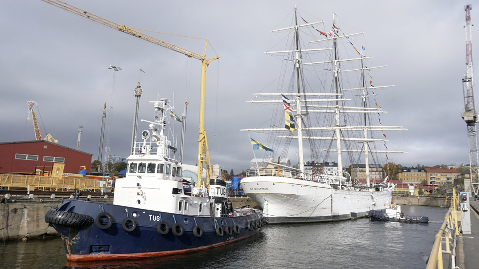 Skeppet i stora dockan vid Beckholmen, foto.