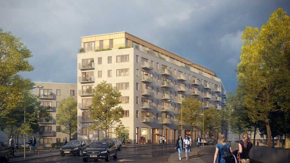 Levande bostadsområde, illustration.