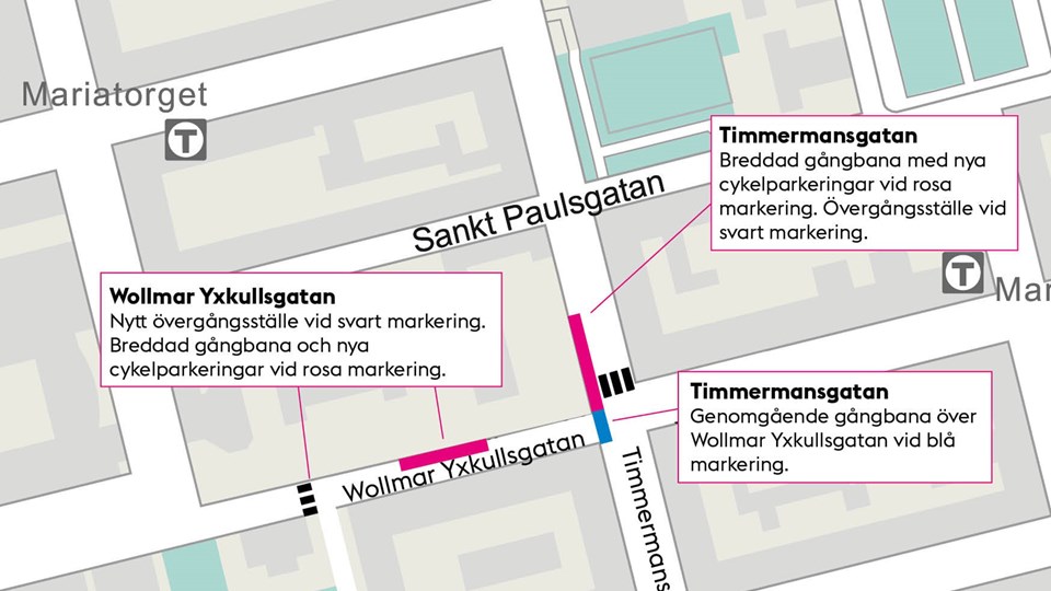 Södermalmsskolan och kringliggande gator. Karta.
