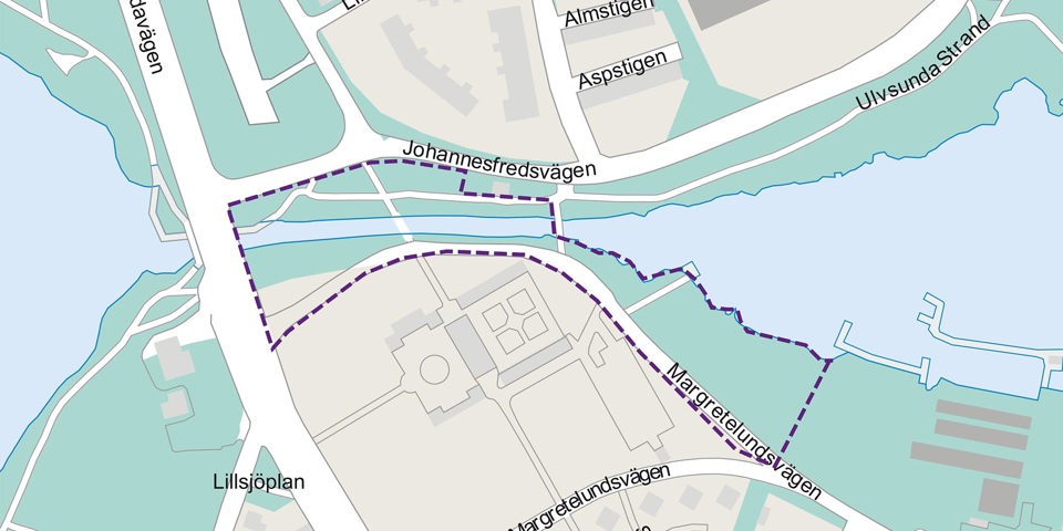 Karta med markerad yta, illustration.