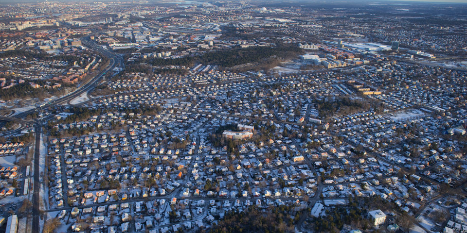 Flygvy över Långbro. Foto.