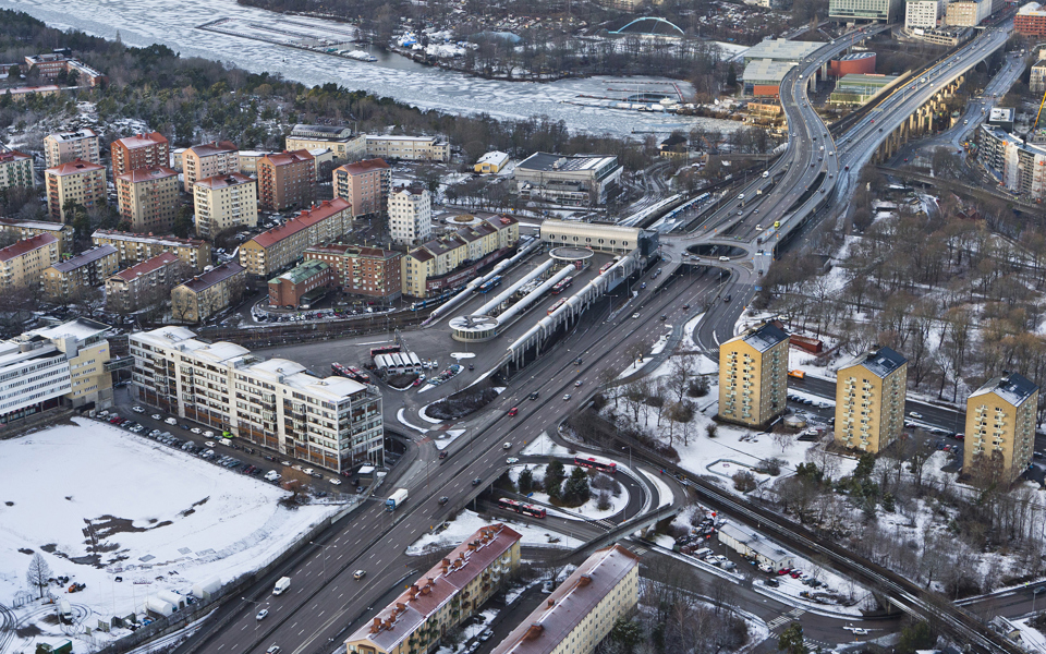 Flygfoto över Gullmarsplan.