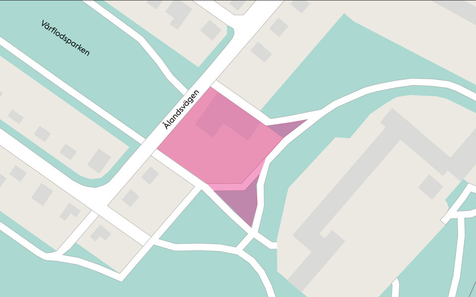 Karta markerat med rosa, illustration. 