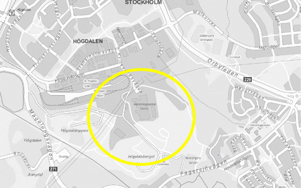 Översiktskarta med planområdet utmarkerat.