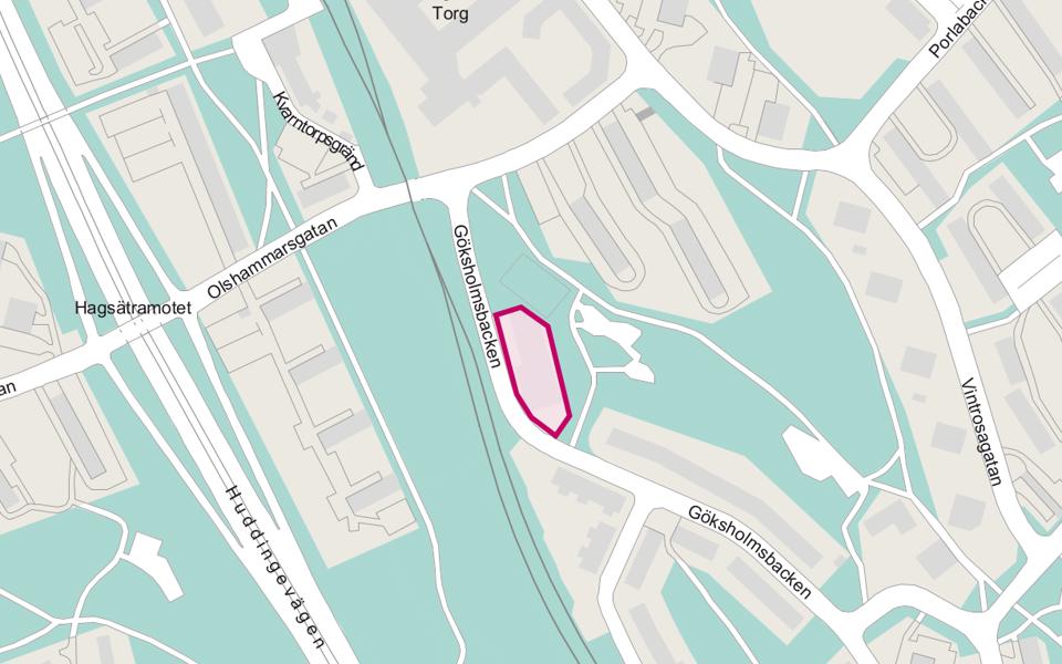 Ungefärligt planområde markerat i rosa. 