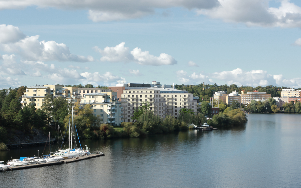 Visionsbild av vyn från Essingebron. 