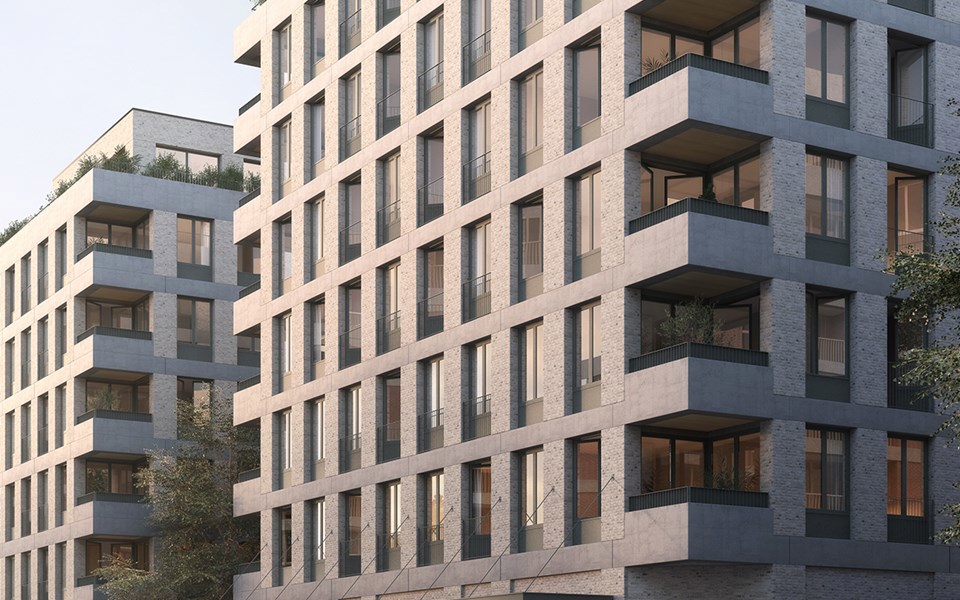 Visionsbild bostadsrätter, byggaktör Aros bostad.
