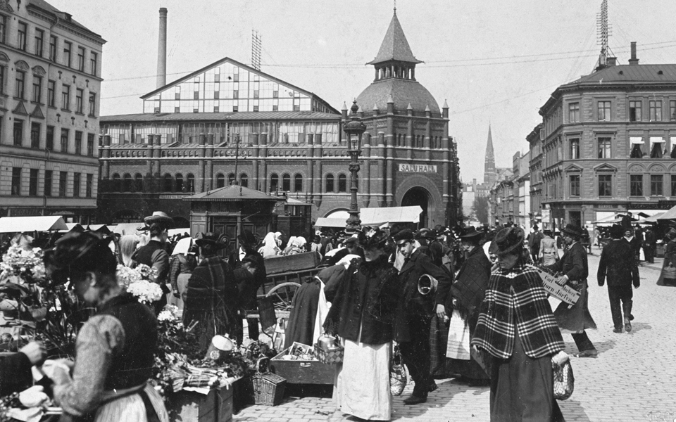 Torghandel på Ladugårdslandstorg 1902